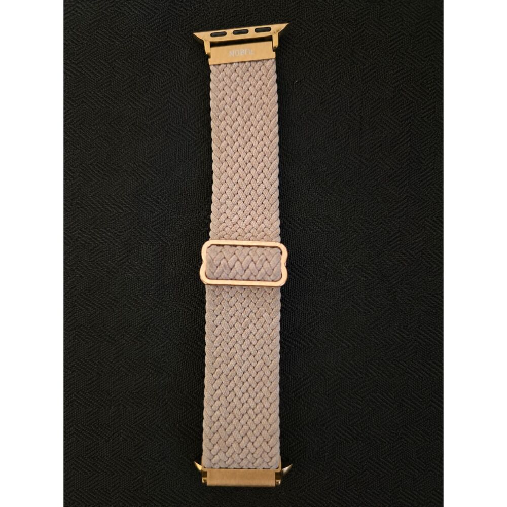 Braided Loop Apple Watch Band Adjustable Rose Gold Pink Stretchy Strap 8 inches